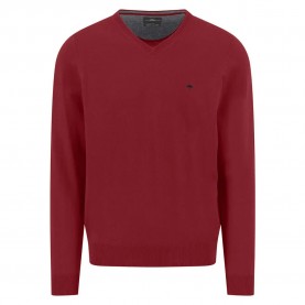 Блуза Fynch hatton 1514801 v neck sweater - Red (Garnet Red) блуза,мъжки,пуловери,fynch,hatton,1514801,v,neck,sweater,red,(garnet,red)