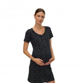 рокля,дамски,поли,и,рокли,mamalicious,mira,maternity,short,sleeve,short,dress,black,(black,aop,chalk,pink,hearts)