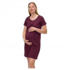 дамски,пижами,mamalicious,mira,solid,maternity,nightgown,fig