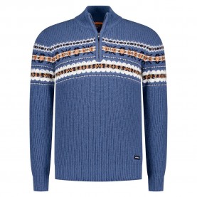 блуза,мъжки,пуловери,nza,new,zealand,25kn405,half,zip,sweater,river,blue,melange