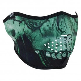 други,аксесоари,zan,headgear,cyber,skull,face,mask,black,green,(green)