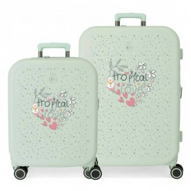 куфари,enso,tropical,love,37,79l,trolley,bag,pink,green,(green)