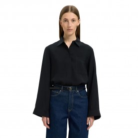 риза,с,дълъг,ръкав,дамски,блузи,дамски,ризи,selected,amara,long,sleeve,shirt,black