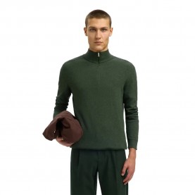 блуза,мъжки,пуловери,selected,berg,full,zip,sweater,forest,night,twist,(green)