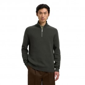 блуза,мъжки,пуловери,selected,dane,half,zip,sweater,deep,forest,(green)