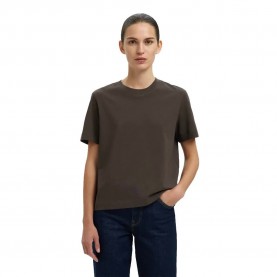 тениска,дамски,тениски,selected,essential,boxy,short,sleeve,t,shirt,delicioso,(brown)