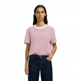 тениска,дамски,тениски,selected,essential,short,sleeve,v,neck,t,shirt,equestrian,red,bright,white,thin,stripes,(pink)