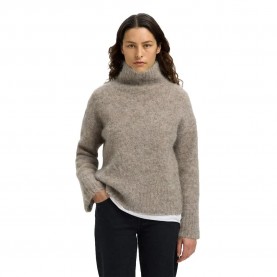 блуза,дамски,пуловери,дамски,плетени,дрехи,selected,gabriella,high,neck,sweater,grey,(steel,gray,melange)
