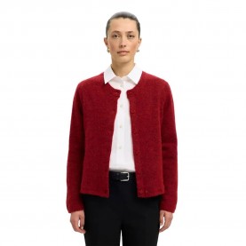 жилетка,дамски,пуловери,дамски,плетени,дрехи,selected,lulu,new,cardigan,equestrian,red,melange,(red)