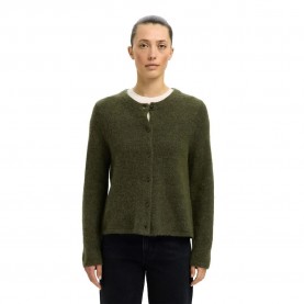 жилетка,дамски,пуловери,дамски,плетени,дрехи,selected,lulu,new,cardigan,kalamata,melange,(green)