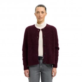 жилетка,дамски,пуловери,дамски,плетени,дрехи,selected,lulu,short,cardigan,fig,melange,(red)