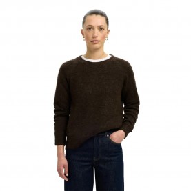 блуза,дамски,пуловери,дамски,плетени,дрехи,selected,lulu,sweater,delicioso,melange,(brown)