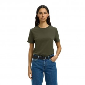 тениска,дамски,тениски,selected,my,essential,short,sleeve,t,shirt,deep,depths,(green)