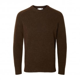 блуза,мъжки,пуловери,selected,rai,relaxed,fit,sweater,brown,(demitasse)
