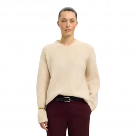блуза,дамски,пуловери,дамски,плетени,дрехи,selected,sia,ras,v,neck,sweater,birch,melange,(beige)