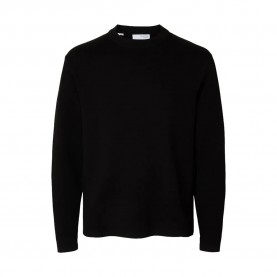 блуза,мъжки,пуловери,selected,teller,relaxed,fit,sweater,black