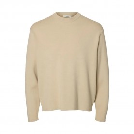 блуза,мъжки,пуловери,selected,teller,relaxed,fit,sweater,oatmeal