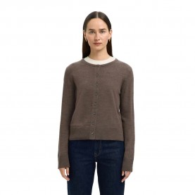 жилетка,дамски,пуловери,дамски,плетени,дрехи,selected,thea,cardigan,delicioso,(brown)