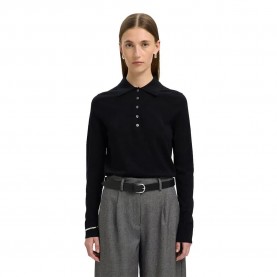 дамски,блузи,с,яка,selected,thea,long,sleeve,polo,black