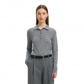 дамски,блузи,с,яка,selected,thea,long,sleeve,polo,medium,grey,melange,(grey)