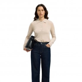 дамски,блузи,с,яка,selected,thea,long,sleeve,polo,oatmeal,(beige)