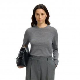 блуза,дамски,пуловери,дамски,плетени,дрехи,selected,thea,sweater,medium,grey,melange,(grey)