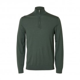 блуза,мъжки,пуловери,selected,tray,half,zip,sweater,deep,forest,(green)