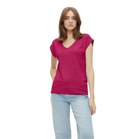 тениска,дамски,тениски,pieces,billo,lurex,stripes,short,sleeve,t,shirt,cerise,lurex,tone,in,tone,(pink)