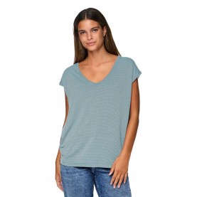 тениска,дамски,тениски,pieces,billo,lurex,stripes,short,sleeve,t,shirt,cloud,blue,gold,lurex,(blue)