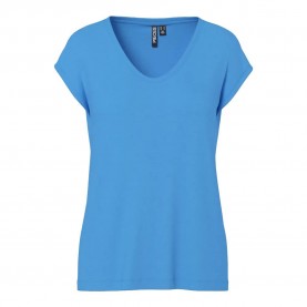 тениска,дамски,тениски,pieces,billo,solid,short,sleeve,v,neck,t,shirt,azure,blue,(blue)