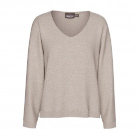 блуза,дамски,пуловери,дамски,плетени,дрехи,pieces,bree,v,neck,sweater,crockery,melange,(beige)