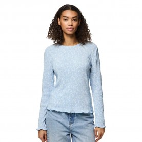 дамски,блузи,дамски,ризи,pieces,flora,long,sleeve,blouse,cashmere,blue,flower,(blue)