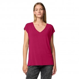 тениска,дамски,тениски,pieces,kamala,short,sleeve,v,neck,t,shirt,cerise,(pink)