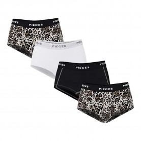 дамско,бельо,дамски,бикини,и,танкини,pieces,logo,panties,4,units,silver,gray,leo,leo,black,white,(multicolor)