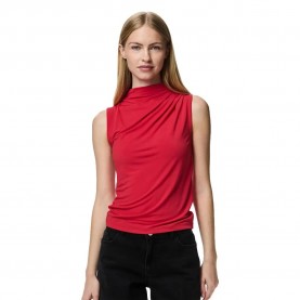тениска,дамски,тениски,pieces,madison,draped,sleeveless,t,shirt,lollipop,(red)