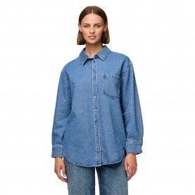 риза,с,дълъг,ръкав,дамски,блузи,дамски,ризи,pieces,maisie,long,sleeve,shirt,medium,blue,denim,(blue)