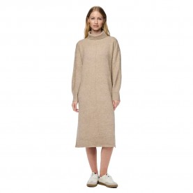 рокля,дамски,поли,и,рокли,pieces,malou,long,sleeve,long,dress,taupe,gray,melange,(beige)