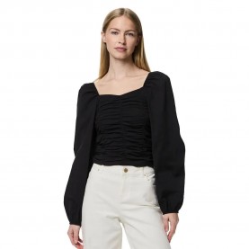 дамски,блузи,дамски,ризи,pieces,malysia,long,sleeve,blouse,black