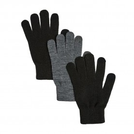 ръкавици,ръкавици,шапки,и,шалове,pieces,new,buddy,gloves,3,pairs,black,black,black,dark,grey,melange,(black,grey)