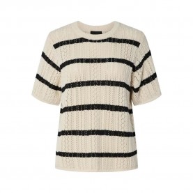 блуза,дамски,пуловери,дамски,плетени,дрехи,pieces,nuka,short,sleeve,sweater,birch,black,(beige)