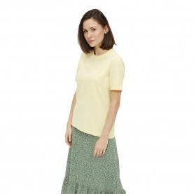 тениска,дамски,тениски,pieces,ria,fold,up,solid,short,sleeve,t,shirt,pale,banana,(yellow)