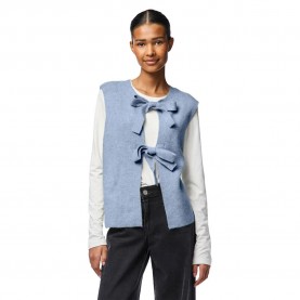 потник,дамски,пуловери,дамски,плетени,дрехи,pieces,silly,knitted,vest,cashmere,blue,melange,(blue)