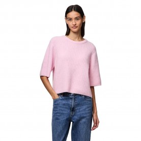 блуза,дамски,пуловери,дамски,плетени,дрехи,pieces,silly,short,sleeve,sweater,roseate,spoonbill,melange,(pink)