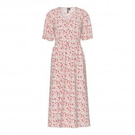рокля,дамски,поли,и,рокли,pieces,tala,midi,short,sleeve,dress,cloud,dancer,multi,flower,(white)