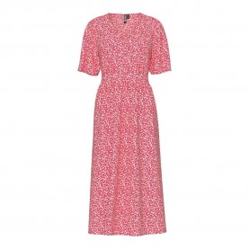 рокля,дамски,поли,и,рокли,pieces,tala,midi,short,sleeve,dress,pink,lemonade,multi,flower,(pink)