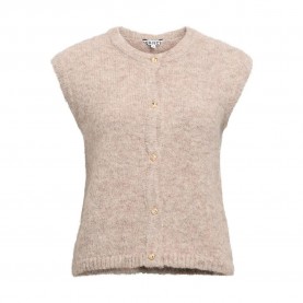 потник,дамски,пуловери,дамски,плетени,дрехи,object,saggia,regular,fit,knitted,vest,humus,melange