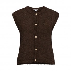 Елек Object Saggia Regular Fit knitted vest - Brown (Seal Brown / Melange) елек,мъжки,пуловери,дамски,пуловери,object,saggia,regular,fit,knitted,vest,brown,(seal,brown,melange)