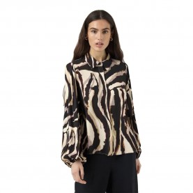 риза,с,дълъг,ръкав,дамски,блузи,дамски,ризи,yas,asina,long,sleeve,shirt,sandshell,zebra,print