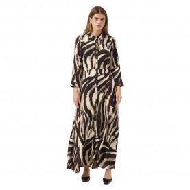 рокля,дамски,поли,и,рокли,yas,savanna,3,4,sleeve,dress,brown,(sandshell,zebra,print)
