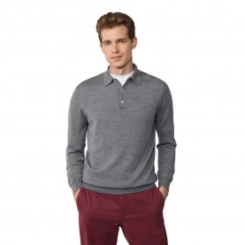 мъжки,блузи,с,яка,façonnable,merino,long,sleeve,polo,marl,grey